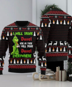 Duvel Grinch Will Drink Everywhere Ugly Sweater