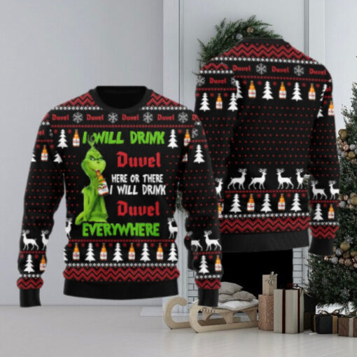 Duvel Grinch Will Drink Everywhere Ugly Sweater