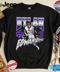 Dylan Edwards K state Wildcats Purple Football Caricature Short Sleeve Fashion Player T shirt