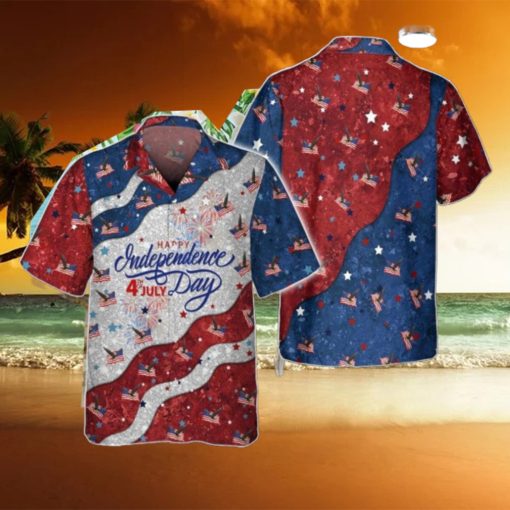 Eagle American Independence Day Twinkle Red And Blue Hawaiian Shirt Style Gift