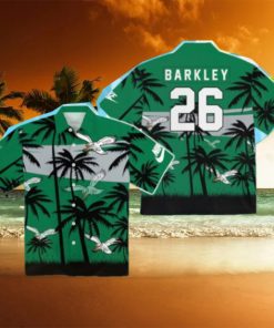 Eagles Saquon Barkley Kelly Green Hawaiian Shirt