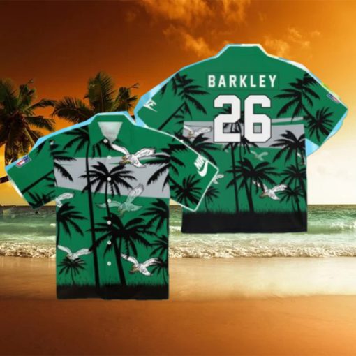 Eagles Saquon Barkley Kelly Green Hawaiian Shirt