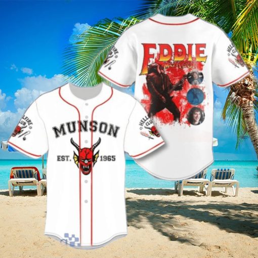 Eddie Munson 1965 Hellfire Guitar Jersey Baseball Shirt Style Gift Shirt