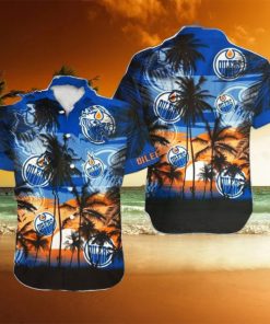 Edmonton Oilers NHL Hawaii Coconut And Logo Full Printed Hawaiian Shirt