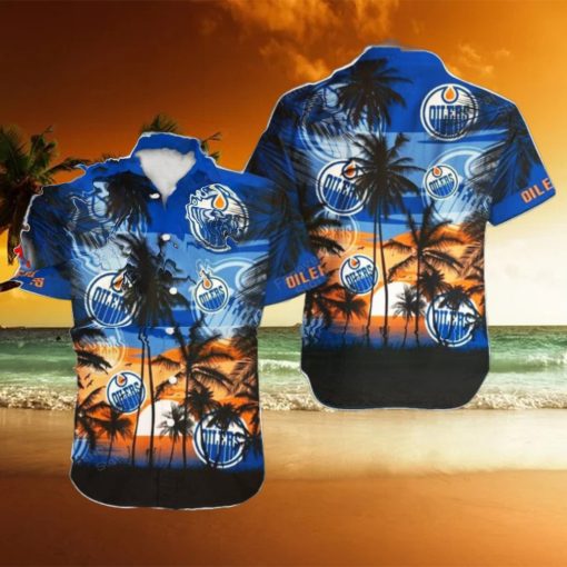 Edmonton Oilers NHL Hawaii Coconut And Logo Full Printed Hawaiian Shirt