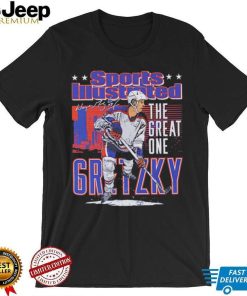 Edmonton Oilers Wayne Gretzky the great one sports illustrated and Edmonton skyline signature shirt