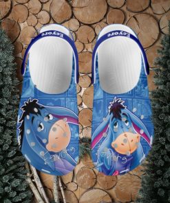 Eeyore Shy Donkey Blue Pattern Disney Graphic Cartoon Crocs Shoes