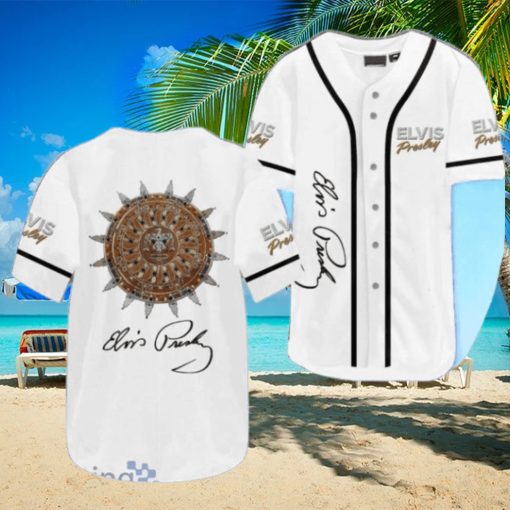 Elvis Presley Symbols White Jersey Baseball Shirt Style Gift Shirt