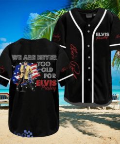 Elvis Presley With America Flag Black Jersey Baseball Shirt Style Gift Shirt