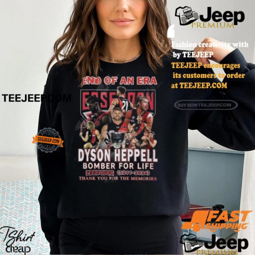 End Of An Era Dyson Heppell Bomber For Life Essedon 2011 2024 Thank You For The Memories T Shirt