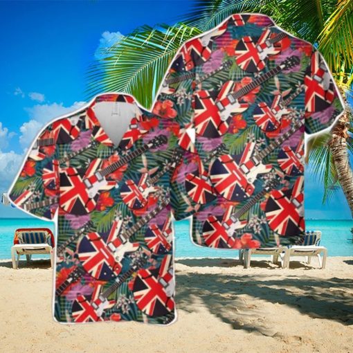 Epiphone ES 335 Union Jack Hawaiian Shirt Summer Holiday Gift