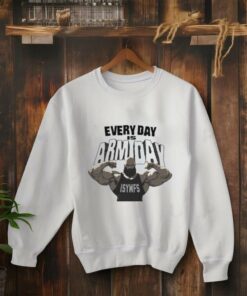 **Every Day Is Arm Day ISYMFS T-Shirt** featuring bold typography emphasizing 
