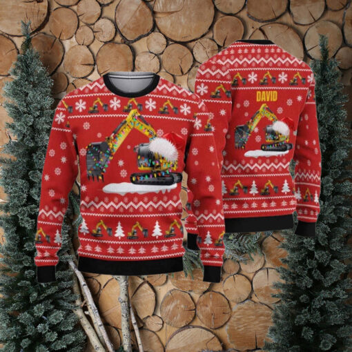 Excavator Christmas Ugly Sweater