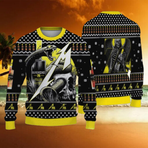 Metallica Blackened Whiskey 72 Seasons Snakes And The Death Knitted 2024 Christmas Ugly Sweater