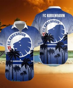 F.C. København Blue Palm Tree Hawaiian Shirt Impressive Gift