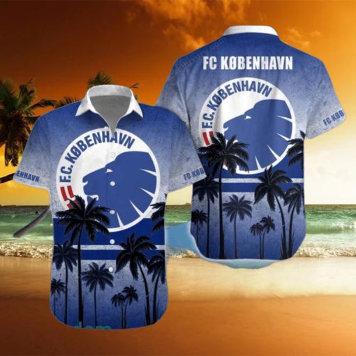 F.C. København Blue Palm Tree Hawaiian Shirt Impressive Gift