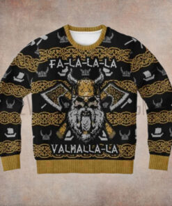 FA LA LA LA Valhalla La Ugly Christmas Wool Sweater