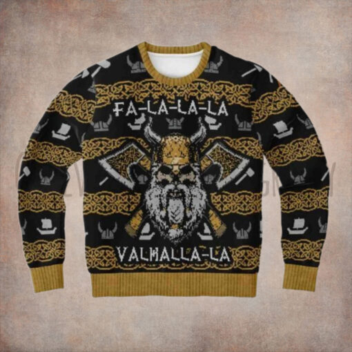 FA LA LA LA Valhalla La Ugly Christmas Wool Sweater