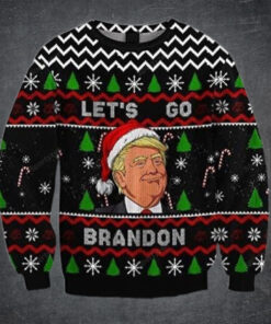 FJB Let’s Go Brandon Santa Trump Christmas Sweater – Unisex Funny Winter Holiday Ugly Christmas Sweater