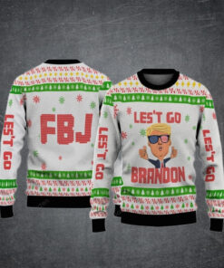 FJB Let’s Go Brandon Trump Holiday Christmas Sweater – Unisex Funny Winter Holiday Ugly Christmas Sweater