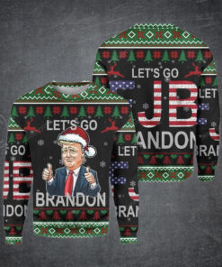 FJB Trump Funny Let’s Go Brandon Christmas Sweater HD – Unisex Funny Winter Holiday Ugly Christmas Sweater