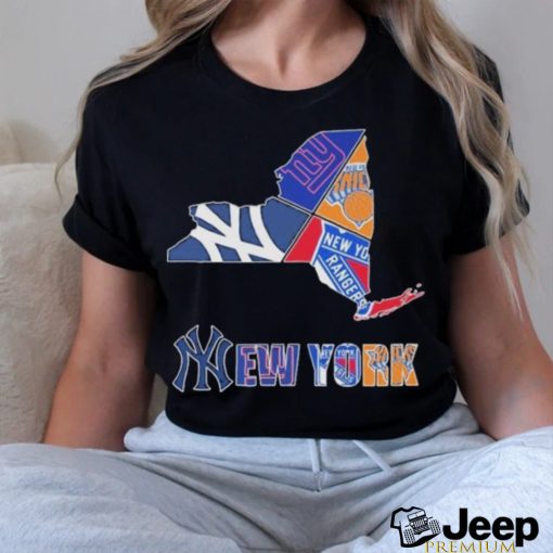 New York Rangers New York Giants New York Yankees Proud 2024 Logo Shirt