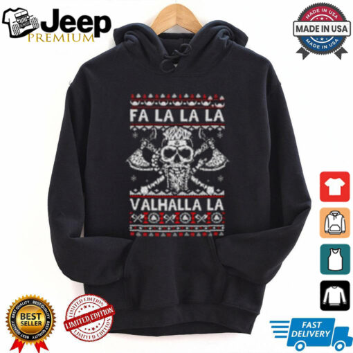 Fa La La Valhalla Vikings Skull Christmas Ugly Crewneck shirt