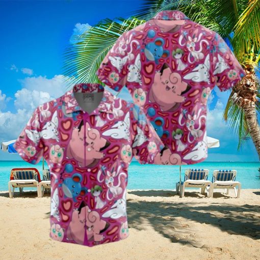 Fairy Type Pokemon Pokemon Button Up Anime Hawaiian Shirt