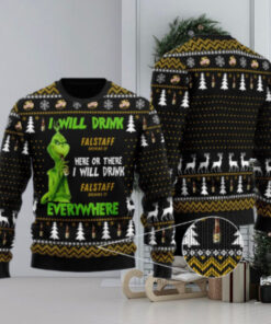 Falstaff Grinch Will Drink Everywhere Ugly Sweater