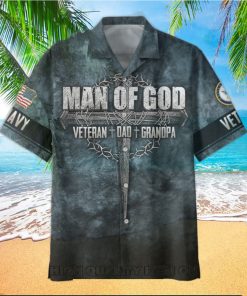 Father Day U.S. Navy Veterans Man Of God Hawaiian Shirt