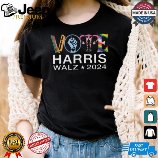 Feminism abortion right lgbt vote harris walz 2024 shirt