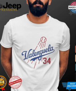 Fernando Valenzuela 34 Dodgers Jersey T Shirt