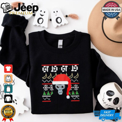 Festive Monke Claus Ugly Holiday Christmas T Shirts
