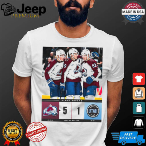 Final Score Colorado Avalanche 5 – 1 Utah Hockey Club NHL 2024 25 Season t shirt