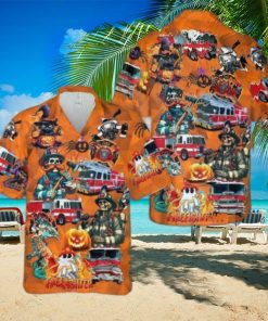 Fire Trucks Halloween Hawaiian Shirt