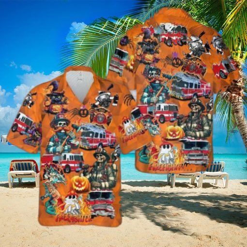 Fire Trucks Halloween Hawaiian Shirt