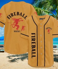 Fireball Cinnamon Whiskey Yellow Bold Baseball Jersey