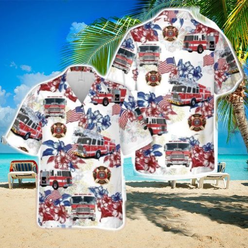 Firefighter Fire Truck, 4th Of July 3D Beach Shirt Summer Hawaiian Shirt
