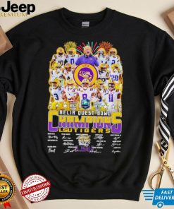 Fireworks 2023 Reliaquest Bowl Champions LSU Tigers signatures shirt