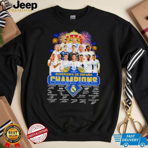 Fireworks Real Madrid 2023 2024 Supercopa de Espana Champions signatures shirt