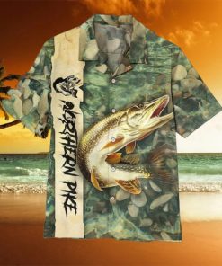 Fishing Aloha Shirt Fishing Shirt For Men Northern Pike Fishing Hawaiian Shirt