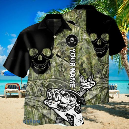 Fishing Lover Skull Personalized Hawaiian Shirt Style Gift