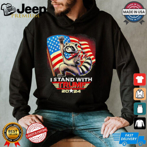 Fist racoon I stand with Trump us flag Shirt