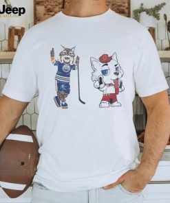 Mascot Edmonton Oilers vs Calgary Flames NHL cartoon shirt