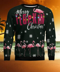 Flamingo Merry Flockin Christmas Ugly Christmas Sweater