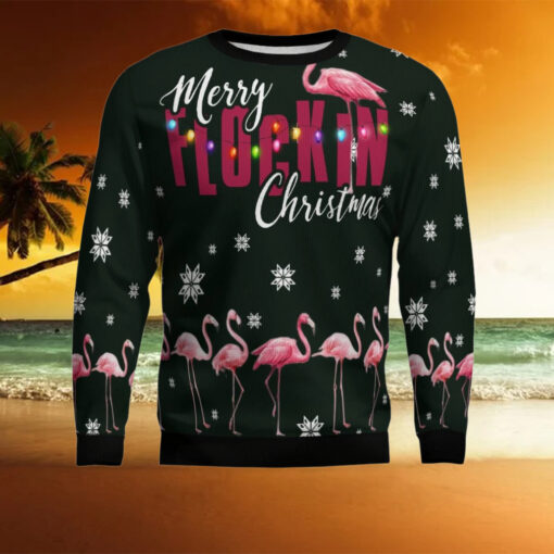 Flamingo Merry Flockin Christmas Ugly Christmas Sweater