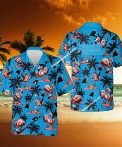 Flamingo Play With Carolina Panthers AOP Hawaiian Shirt Gift For Fans