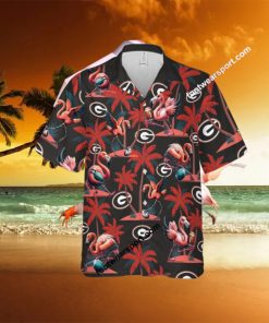 Flamingo Play With Georgia Bulldogs Hawaiian Shirt All Over Print Gift Summer
