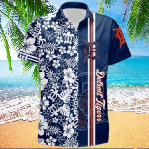 Floral Elegance Detroit Tigers Hawaiian Shirt