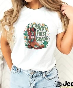 Floral Howdy First Grade Cowgirl Boots shirt